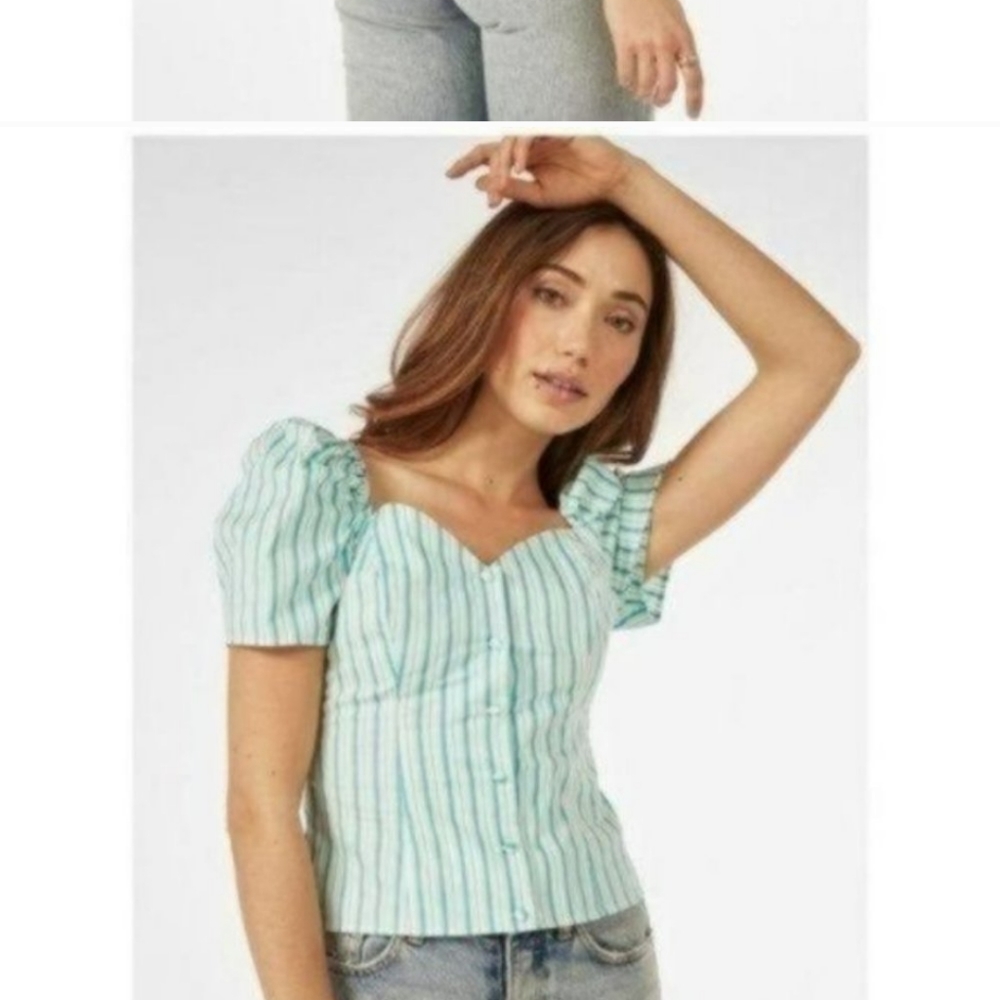 💐HOST_PICK💐JustFab – Poplin Puff Sleeve Top